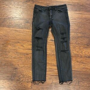 American Eagle black distressed